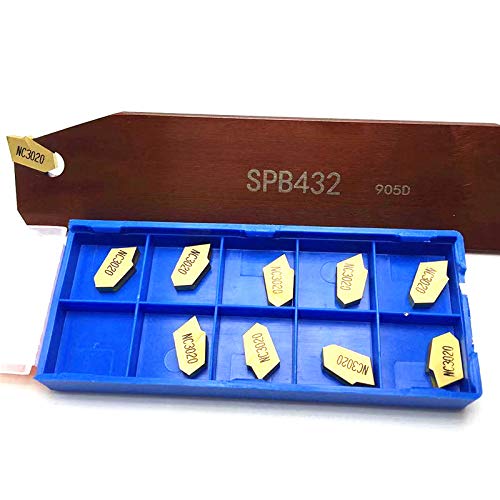 HADJIN SPB32-2 SPB32-3 SPB32-4 SPB26-2 SPB26-3 SPB26-4 +10 STÜCKE Einstecheinsätze SP200 SP300 SP400 Hartmetalleinsatz CNC SPB Schneidwerkzeug (Size : SPB26-2(SPB226), Color : SP200 NC3030)
