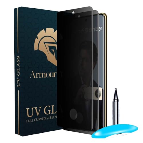 Image of ArmourPro UV Privacy Tempered Glass Compatible for Realme 12 Pro Plus (6.7 Inch, Pack of 2) Edge to Edge Full SCreen Coverage & Installation Kit | Anti-Spy /Anti-Peeping 9H Hardness