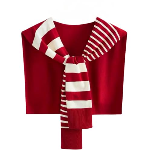Image of WaJuemy Sweater Shawl Wraps for Women Sweater Knitted Knotted Shawls Travel Casual Scarf Cape Shoulder Tops Fashion Wrap