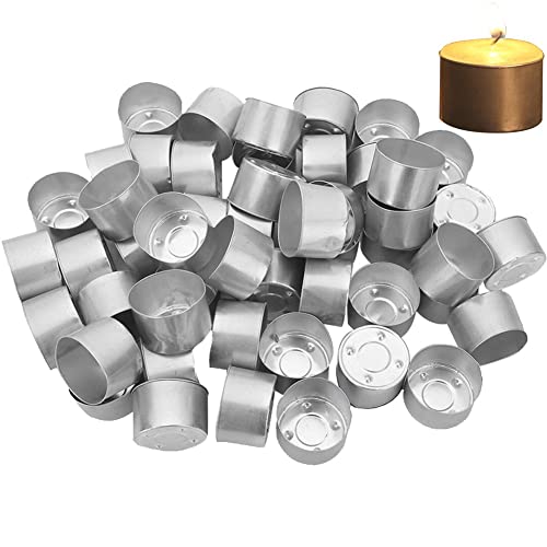 Lpitoy 100 Vasos De Aluminio para Velas De Té, Recipientes Vacíos para Cera De Velas, Latas De Metal para Velas De Té, Molde para Velas DIY