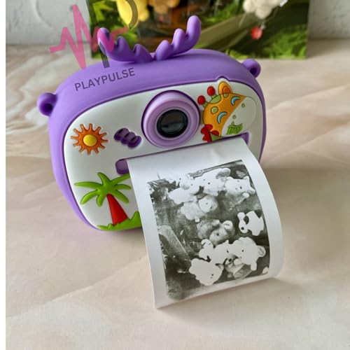 Image of Omeron 2 Years Warranty Kids Instant Print Camera 12MP HD Photo & Video Thermal Printer, Rechargeable Battery, Paper Rolls, Protective Silicone Cover, Educational Gift Toys for Creative Kids - Blue