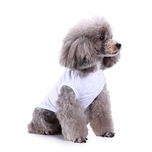 Dog Shirts Clothes, Chol&Vivi Dog Clothes T Shirt Vest Soft And Thin, 2Pcs Blank Shirts Clothes Fit For Extra Small Medium Large Extra Large Size Dog Puppy, 2X-Large Size, Black And White #TOP3