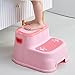 Potty Training Seat with Step Stool Kids Toilet Seat Attachment Baby Ladder Potty Seat for Toddlers Child Toilet Seat Separable Girl Pink