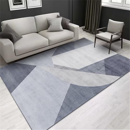 Tapis pour salon bleu moderne et tapis chambre bebe fille en textile doux - 2