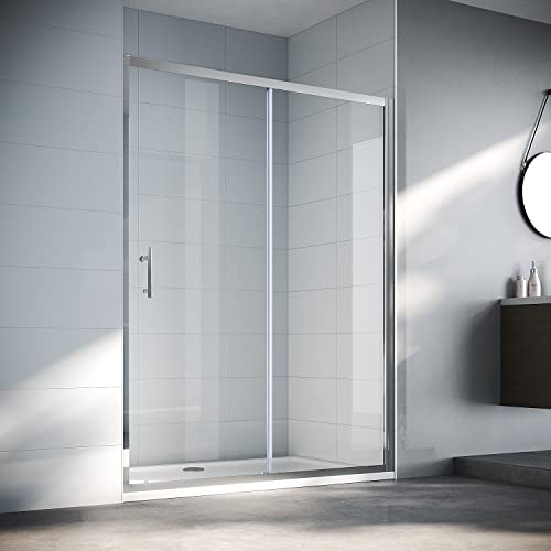 SIRHONA Porte de douche coulissante 120x185 cm | Verre trempé sécurit | Réglable