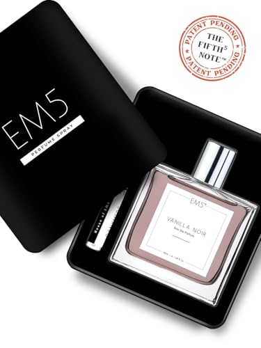 Image of EM5 Vanilla Noir Unisex Perfume | Vanilla Aromatic Woody Powdery Fragrance | Eau de Parfum Spray | Strong & Long Lasting Scent | Luxury Gift for Him & Her | 50ml