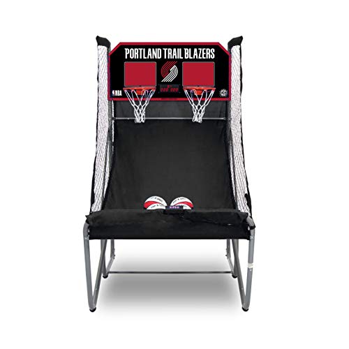 Pop-A-Shot - Home Dual Shot with Portland Trail Blazers NBA Graphics l Sensor Scoring l 16 Game Modes l 7 Balls l Foldable Storage l for All NBA Fans