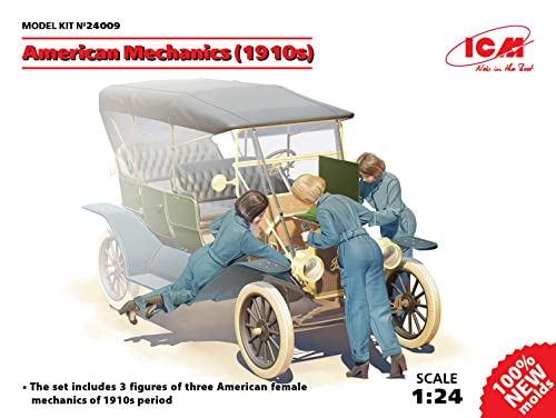 Kit de Figuras Plásticas ICM American Mechanics 1910s miniatura 2