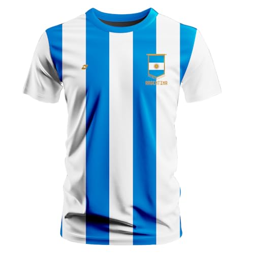 Camisa De Time Argentina Azul E Branca Dry Fit Masculina (BR, Alfa, GG, Regular)