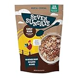 Seven Sundays Muesli Cereal, Early Riser Dark Chocolate Almond, 32 Oz Bag, Gluten Free, 0g Refined Sugar, Enjoy Warm, Cool or as Overnight Oats