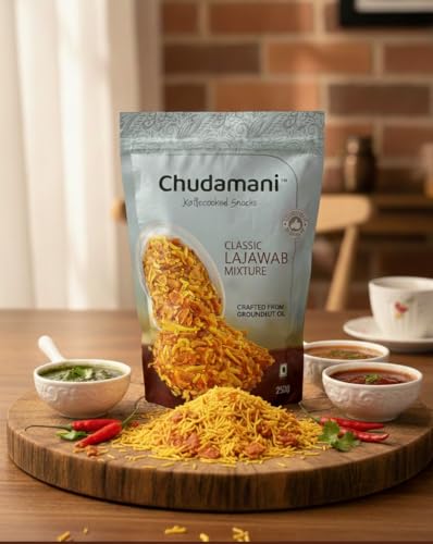 Image of Chudamani Kettlecooked Snacks Combo Pack-3 (250gm) Classic Hing, Bhojan Mixture, Lajawab Mixture, Spicy & Hing Flavoured, Famous Indori Cooked Snacks Namkeen