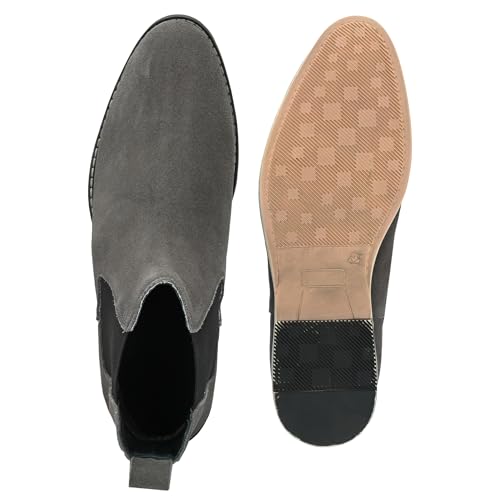 Image of Blue Leather By Centrino Genuine Leather Men's Formal and Casual Leather Boots | Versatile and Sophisticated Chelsea Boots for Every Season | Fashionable Elegant Boots for Any Occasion (3964)