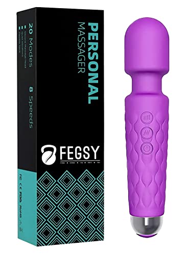 FEGSY Personal Massager for Women Rechargeable Wireless Vibration Machine for Female with 20 Vibration Modes Flexible Head for Targeted Compression (Purple)