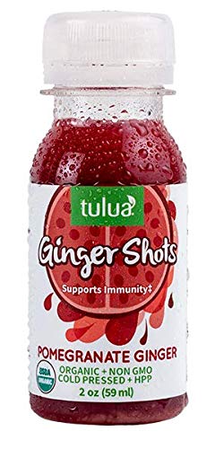 Tulua Ginger Shots - Organic Cold Pressed Ginger and Pomegranate Juice, 12-Pack