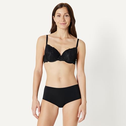 Amazon Essentials Women's Stretch Galloon Lace Full Coverage Lightly Padded Underwire Bra, Pack of 2, Black / White, 34C - image 5