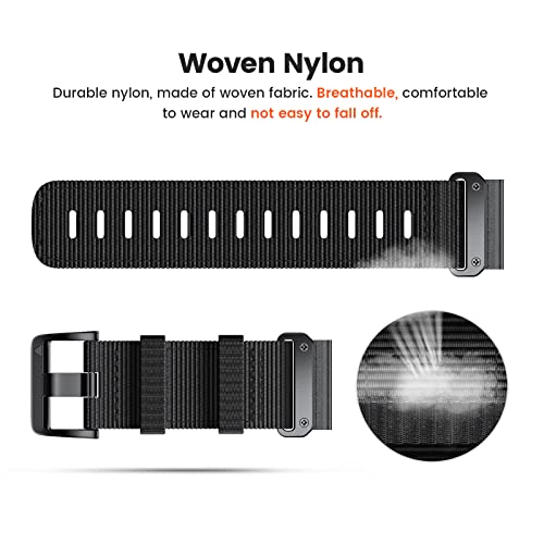 NotoCity Nylon Watch Strap for Garmin Fenix 5X / 6X / Enduro / 7X - Image 4