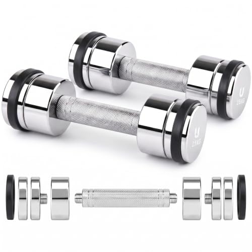unycos - Mancuernas Ajustables de Acero, 2,5 kg (Black Titan Transformer)