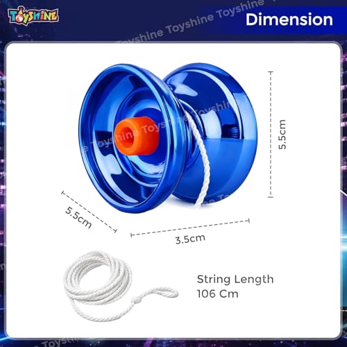 Image of Toyshine Pack of 2 High Gloss Speed Metal YoYo Spinner Toy with String | Smooth Spinning Trick Skill Toy for Hand Eye Coordination | Classic Skill Game Toy for Kids Boys Girls & Teens - Multicolor