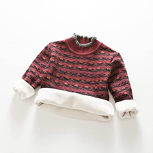 Girl's Sweater Tops Long Sleeves Bottomed Girls Tops (Red, 7-8 Years)3