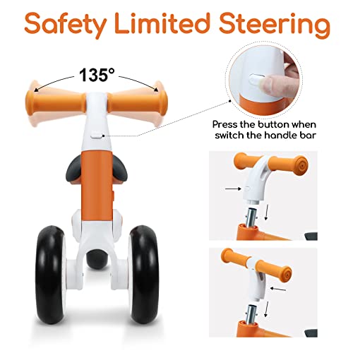 Baby Balance Bike For 12-36 Months Kids,Toddler Riding Bike Used To Standing And Walking Training,2 Modes Handlebar Adjustable Seat Height With Soft Seat,Toddler Balance Bicycle Toy No Pedal 3 Wheels #TOP3