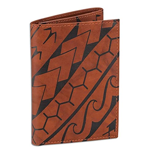 Polynesian Tattoo Trifold Wallet, Genuine Leather, "Manu" Tattoo art by Eugene Ta’ase (Antique Bourbon) from NAKOA2