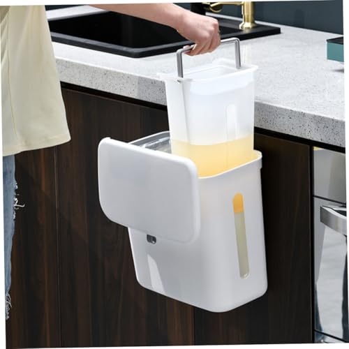 Caneca de basura blanca para cocina con tapa y doble compartimento miniatura 5