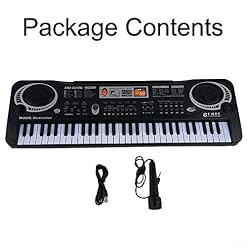 Clavier piano 61 touches pour débutant/professionnel multifonction électronique avec câble USB et fonction d'enregistrement et de lecture – Image 4