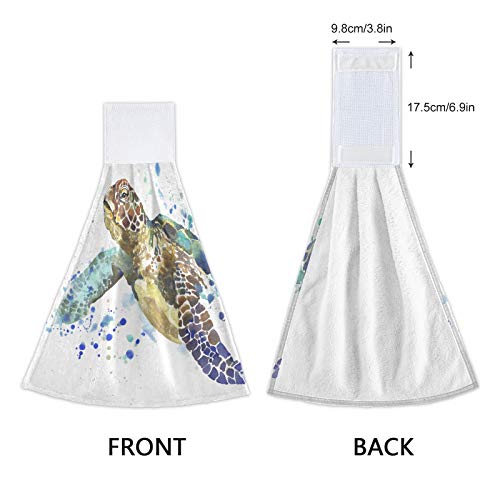 Boccsty Antique Sea Turtle Painting Hanging Kitchen Towels 2 Pieces Ocean Tortoise Dish Towels Hand Towel Tea Bar Towels For Bathroom Home #TOP3