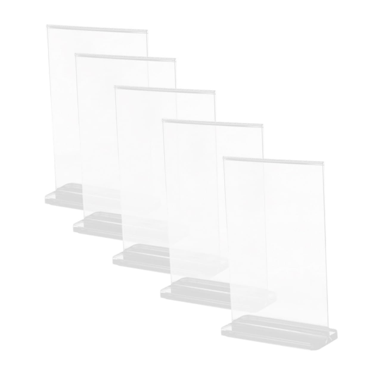 FUNOMOCYA 5pcs Acrylic Sign Holders for Display Stand Flyer Holder Tabletop Menu Rack Card Sign Holder Wedding Banquet St