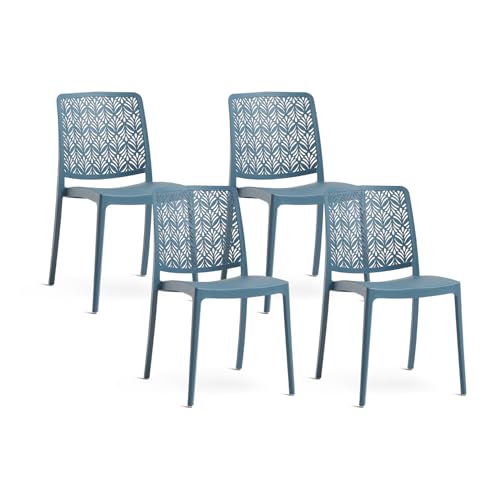 SIEDITI FUORI E DENTRO Chaises de Jardin en polypropylène avec Fibre de Verre, chaises empilables pour extérieur ou intérieur, Design Moderne et ajouré -...
