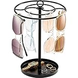 ProCase Sunglasses Organizer Glasses Holder Eyeglasses Stand, Upgraded Large Capacity Sunglass Storage with Metal Frame and Base, Eyewear Display Rack for Tabletop, Up to 15 Pairs -Black