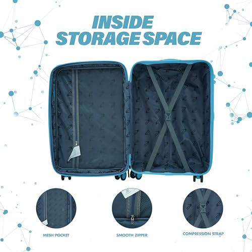 Image of Spider Trolley bag - Single Small | Polycarbonate Hardshell | 8 Metallic | Large Polycarbonate Hardshell, Lightweight Expandable, 360 Rotatable Wheels, TSA Type Lock