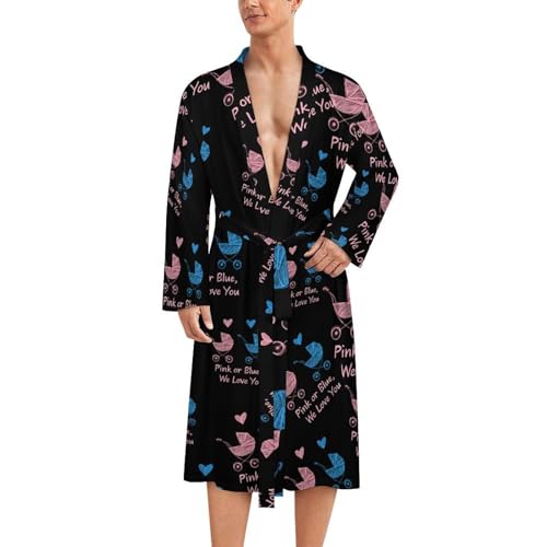 Bata de baño para hombre de longitud media y tela ligera para casa y viajes