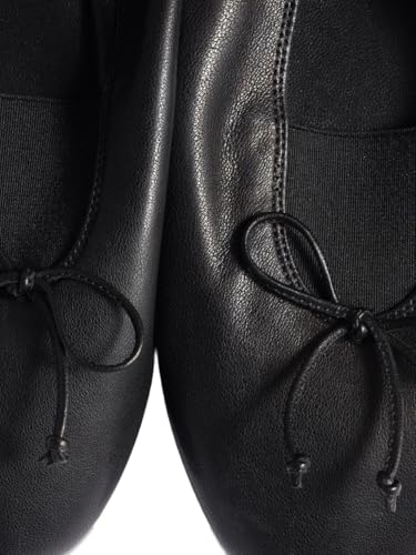 Women's Bow Ballet Flats Elastic Comfort Round Toe Loafers Slip-On Work Shoes Leather Ballerina Flats for Party Office Casual2