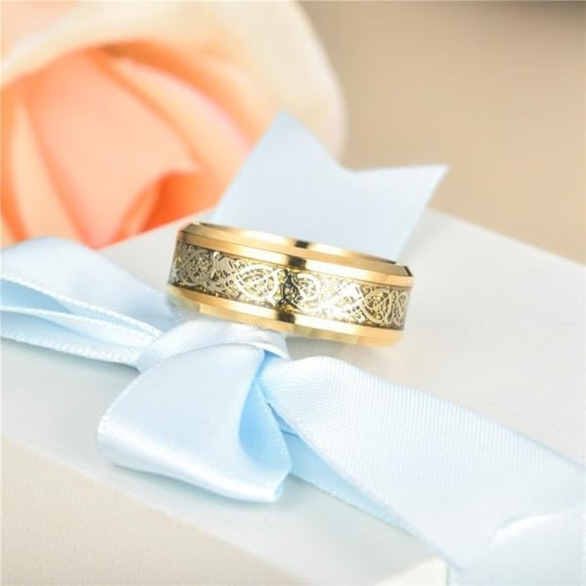 Gold & Silver Dragon Adjustable Ring, Unisex Statement