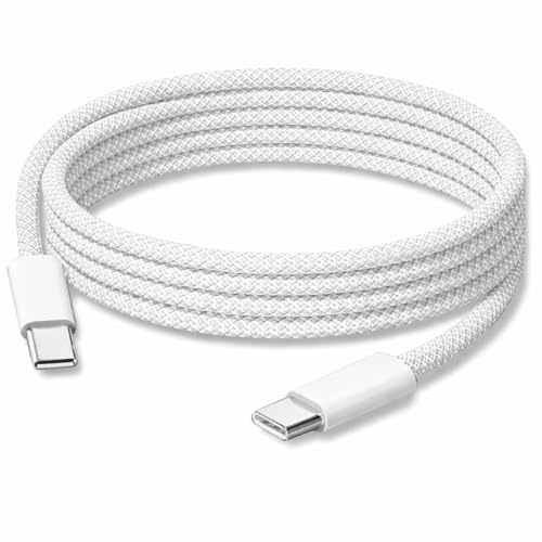 Image of C to C Fast Charging Cable, Power Delivery PD Charger Cord with Data Sync, Strong Brown Braided Cable for Samsung, OnePlus, lPad, MacBook & Type C Devices (Free Cable Protector)