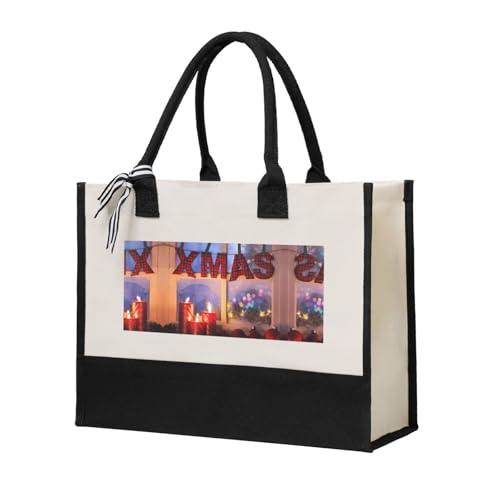 Liulannq Elegante bolso de mano para mujer, con costuras de lona