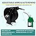 CreFiTech Fuel Hose Reel Retractable 3/4''X33ft w/Fuel Nozzle,Fuel Hose Swivel,Diesel Reel, Auto Spring Driven Hose Reel,300 PSI Industrial,Steel Construction Reel, NBR Rubber Hose