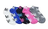 Geoot 5 Pairs Weed Leaf Printed Cotton Hight Socks (5 pcs Short Weed Leaf)