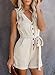 Acelitt Women's Ladies Casual Fashion 2025 V Neck Sleeveless Button Down Belted Summer Short Jumpsuit Romper for Women with Pockets Beige Small