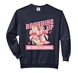 Rounding Up 100 Days Of School Coquette Bow Western Cowgirl Comfort Colors Adult Sweatshirt