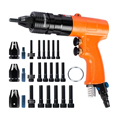 INPANOLS Metric Pneumatic Rivet Nut Tool Kit Air Rivnut Gun with M6 M8 & M10 Mandrels