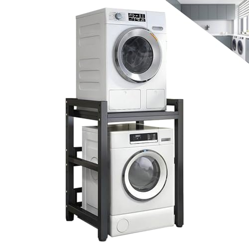 Soporte de secadora portátil de altura ajustable para lavadora y secadora de carga frontal, estante portátil con capacidad de 400 kg, ahorro de espacio, estante pequeño de cocina y baño