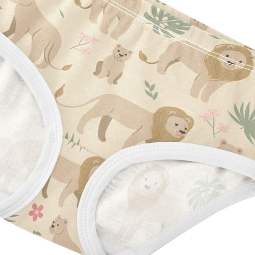 Wusikd Lions Flowers Girls' Underwear Cotton Girls Briefs Soft Toddler Underwear 5T4