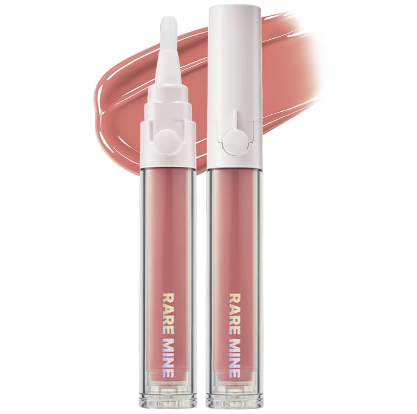 Image of Glassy Glow Lip Stain Tint - Long Lasting Lip Velvet | Clicker Pen Type | Pure Silicone Tip | Airless Fresh-Lock | Smudge-Proof | High-Shine Finish | 5ml | Made in Korea (01 Hush)