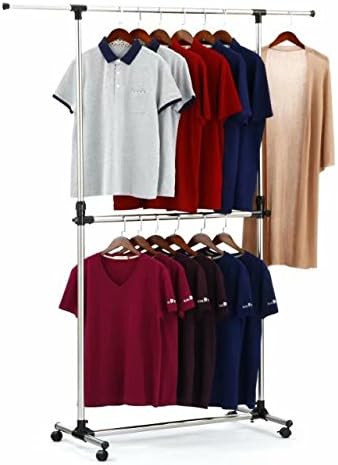 SUNPACE Garment Rack Rolling Metal Free Standing Clothes Rack Stand Portable Hanging for Clothes,Jacket,Shirt,Long Dress