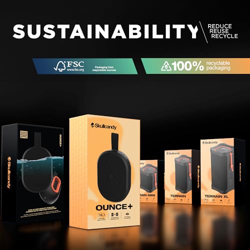 Lifeworks Skullcandy Ounce+ Wireless Bluetooth Speaker - IPX7 Waterproof Mini Portable Speaker with 16 Hour Battery, True Wireless Stereo, and Ballistic Nylon Carry Strap - image 9