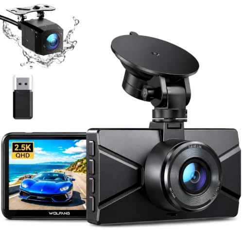 Miniatura 8 de WOLFANG Dashcam, Cámara de Coche Delantera y Trasera 2.5K QHD, Dash Camera para Coches de 170º Gran Angular Monitor de Aparcamiento 24H con Grabación en Bucle y Sensor G