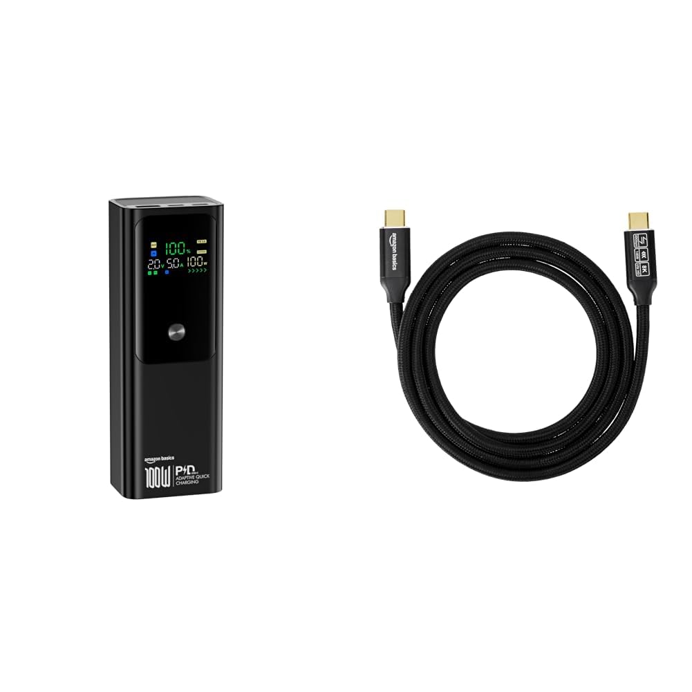 Amazon Basics 20000mAh 100W Fast Charging Power Bank | amazon basics 240 W Type C Cable Fast Charging-image-19