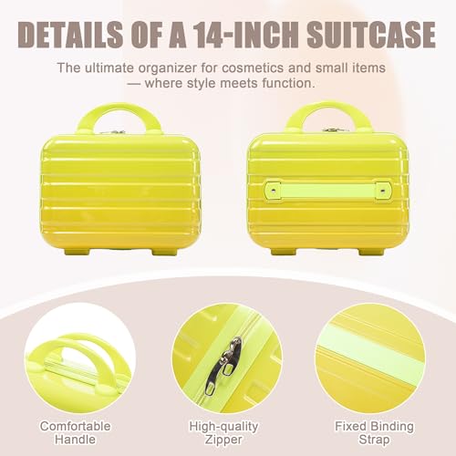 Image of Hardside Luggage, Lightweight Durable Suitcase with Spinner Wheels Transition Yellow